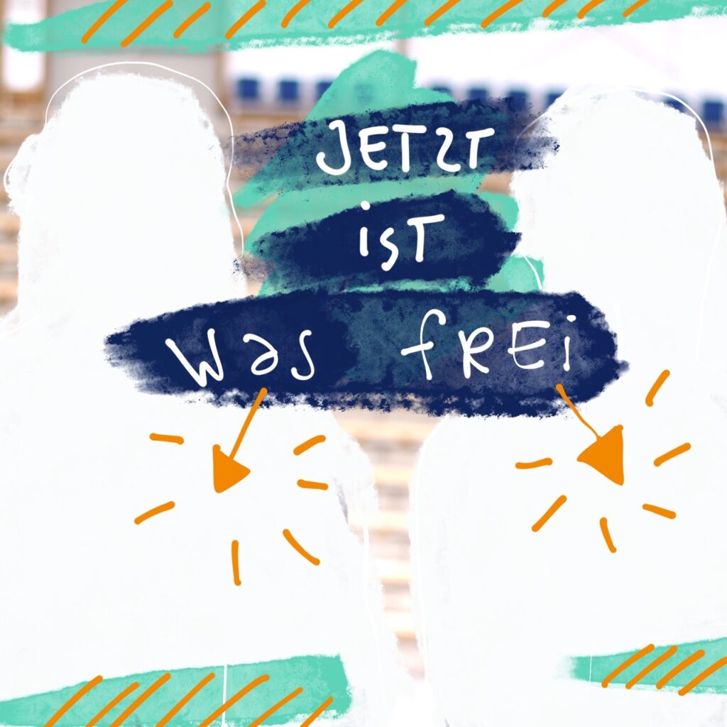 Leeres Bild mit Schrift: "Jetzt ist was frei"